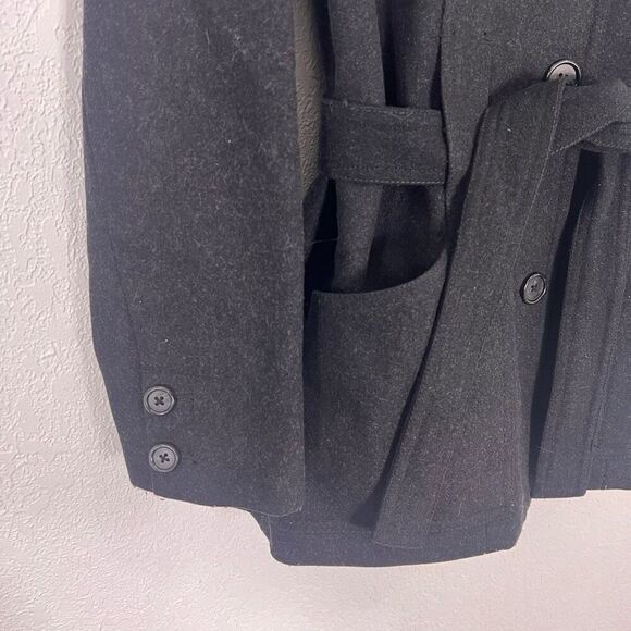 J. Crew Grey Wool Collared Button Down & Belted Dress Coat - Picture 4 of 11